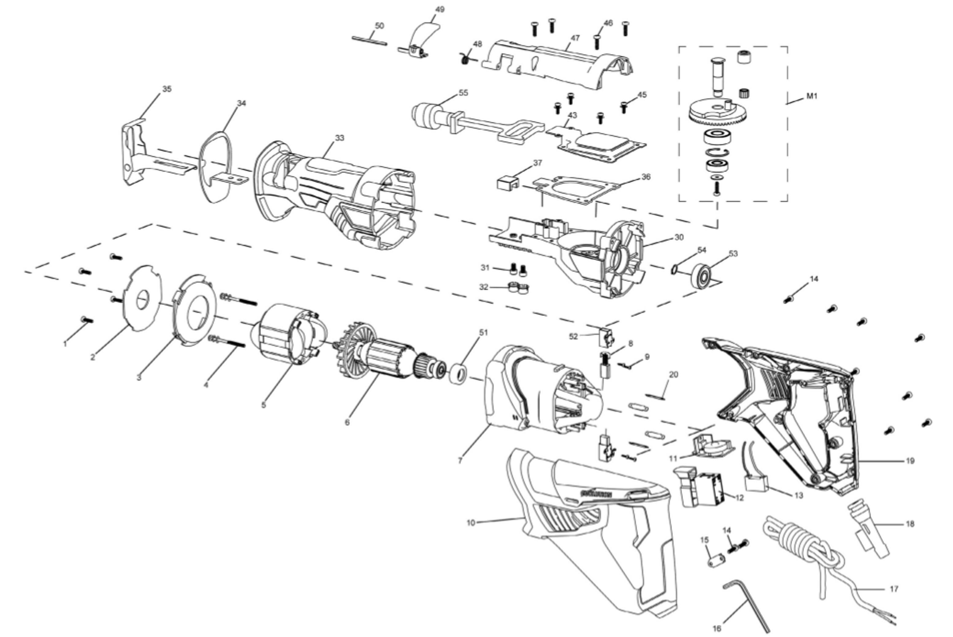 Evolution Rage8 240v Recip Saw Spare Parts SPARE_0450001.02 from Spare